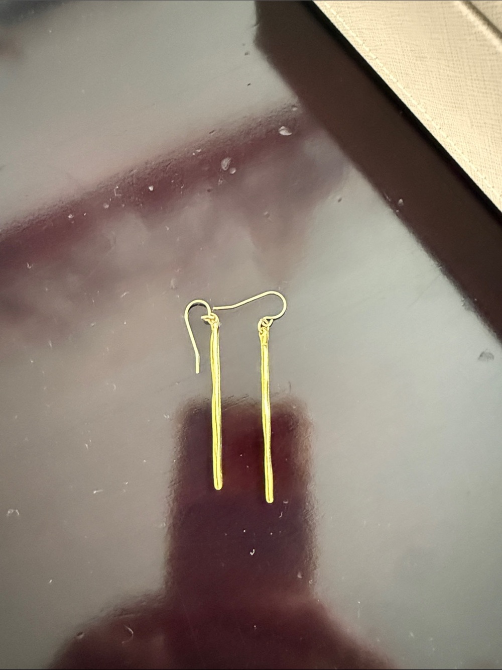 Gorjana Slim Gold Bar Drop Earrings